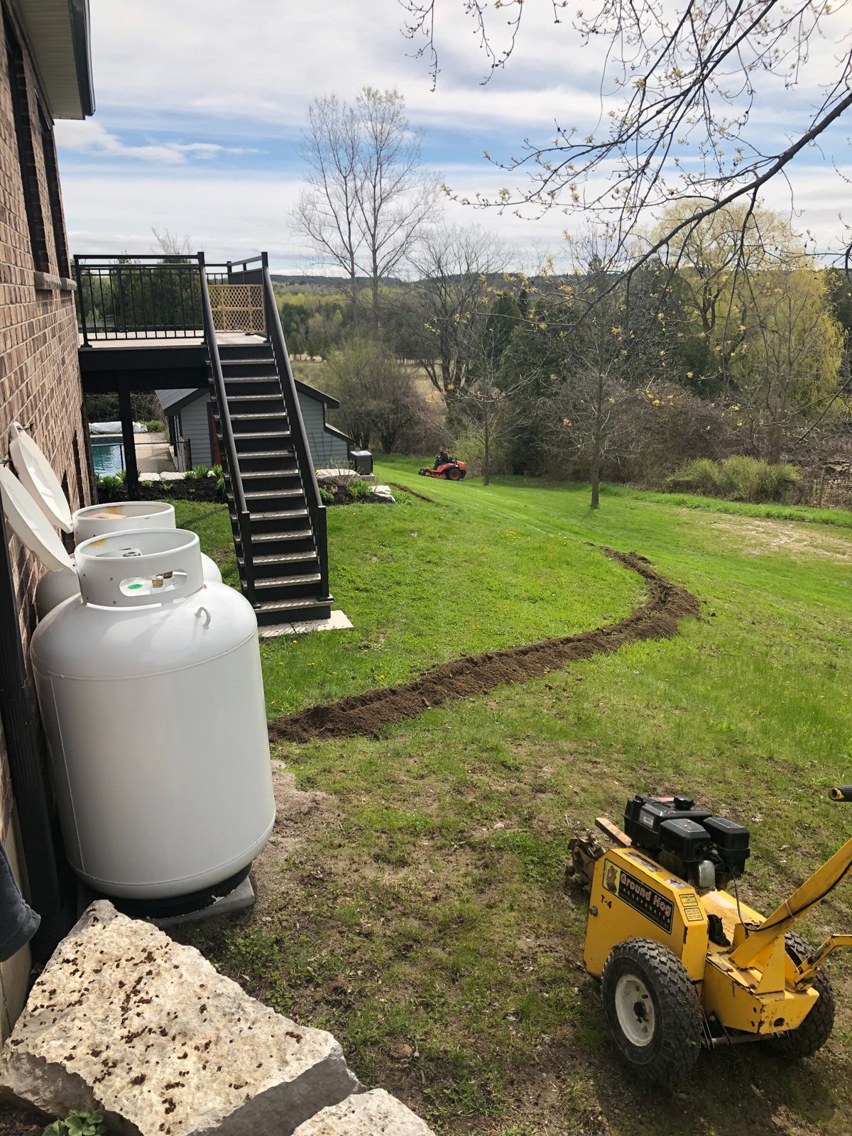 Propane tank and trench